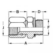 Переходник FG-12-1/2  JIC(Г)3/4 - BSP(Ш в тело)1/2"