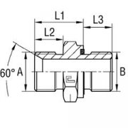 Переходник 04000-06-OR  BSP Ш-Ш.К. 3/8"