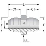 Переходник MU-20-25  JIC(Ш)1_1/16 - JIC(Ш)1_5/16