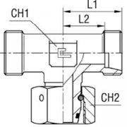 Тройник 442-М30х2 DKOS Ш-Г-Ш DS20