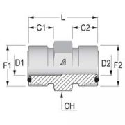 Переходник 9MU-10-12 ORFS 11/16"(Ш)-ORFS 13/16"(Ш)