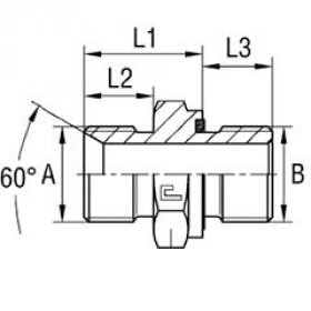 Переходник 04000-06-OR  BSP Ш-Ш.К. 3/8"