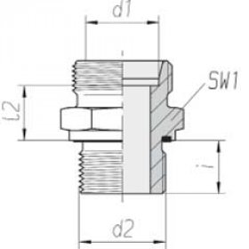 Переходник 04000-DKOL М22х1,5 (15) - М18х1,5 (в тело)
