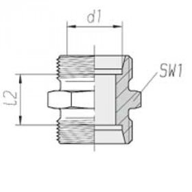 Переходник 04000-М42х2 -М42х2 DKOS DS30 корпус