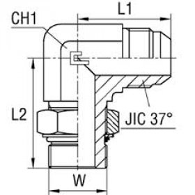 Уголок CO5-10-9/16"  JIC(Ш)9/16"-UNF(Ш)9/16"- 90°