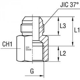 Переходник JIC 1.1/16"(Ш)-BSP 3/4"(Внутр) 12G4MXS